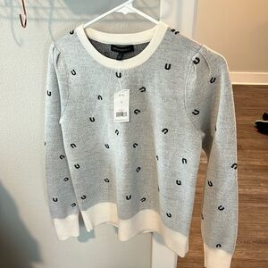 Super cute Banana Republic sweater with horseshoes. NWT Size Small. Orig $89